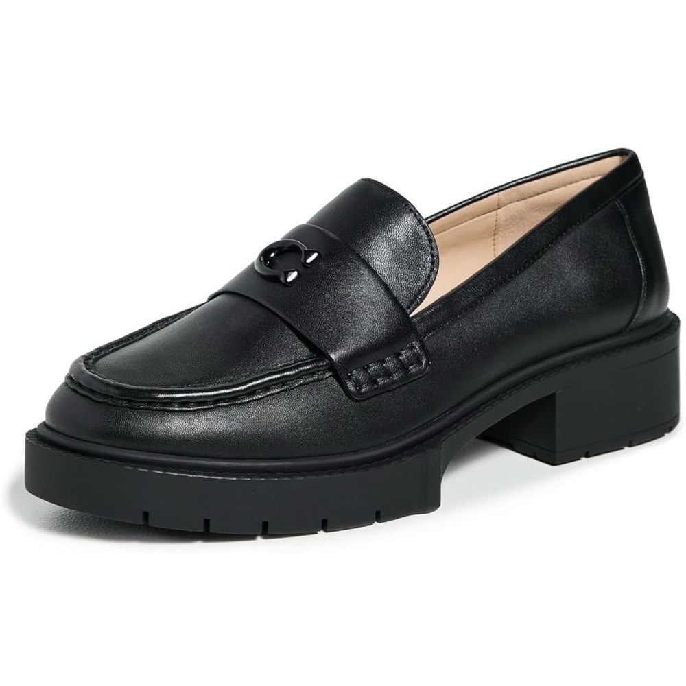 Coach Women’s Platform Lug Sole Black Loafers